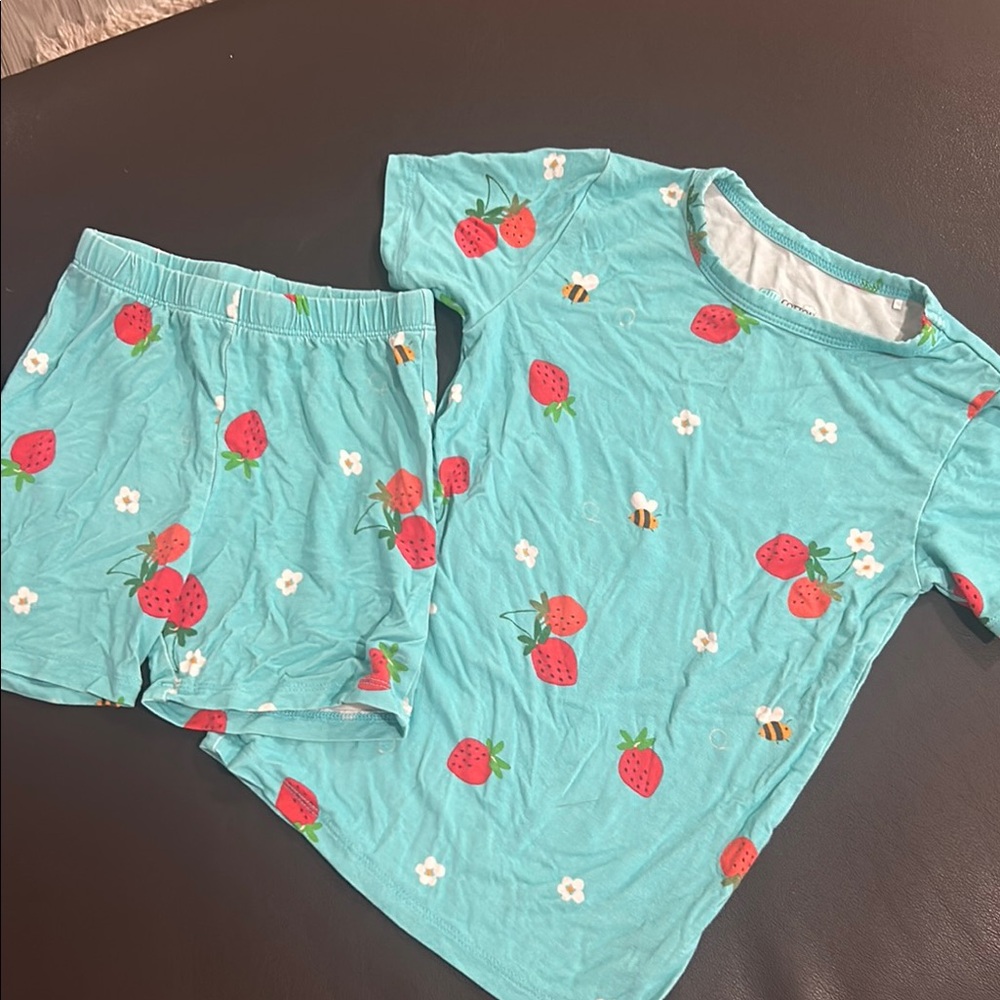 Strawberry Print Kids Pajamas